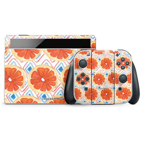 Bouffants and Broken Hearts Citrus Geo Nintendo Switch OLED (2021) Skin